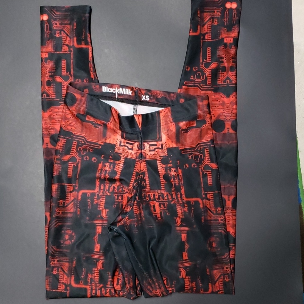 Rare Red and black circuit blackmilk leggings